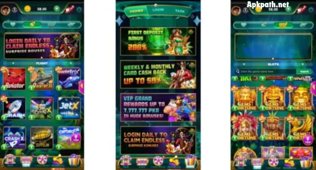 NO777 Game v6.1.1 Android app interface showing popular games, rewards, and wallet balance on a smartphone screen