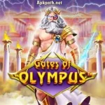 Gates of Olympus APK 2026 Android game interface with Zeus and colorful symbols