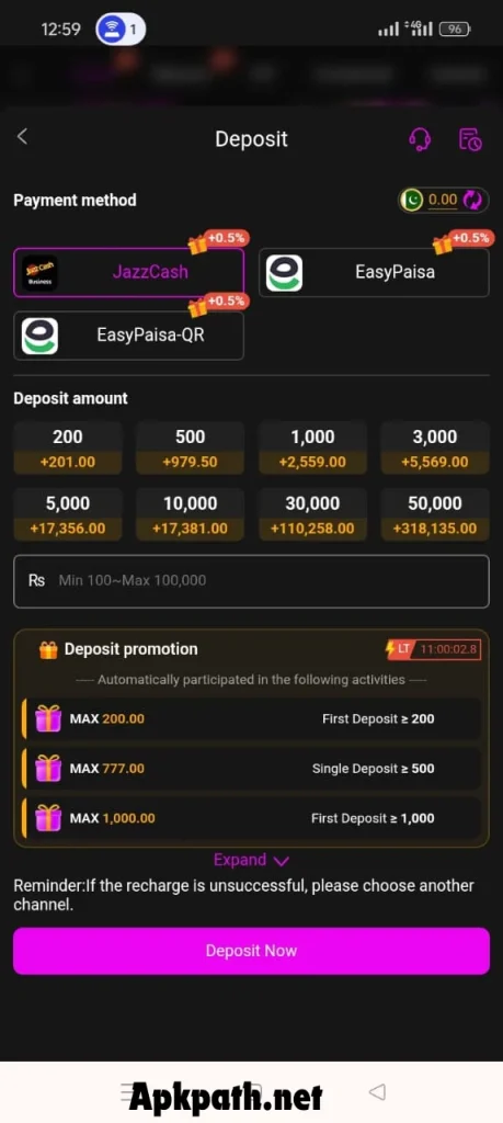 ZS777 Game Android app interface with games and earning features