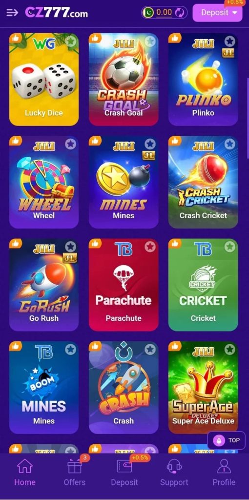 CZ777 Game Color Prediction Mini Game