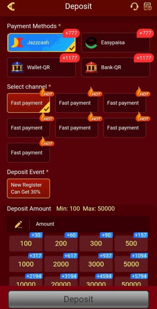 W33 Game APK Android registration and login screen for new users