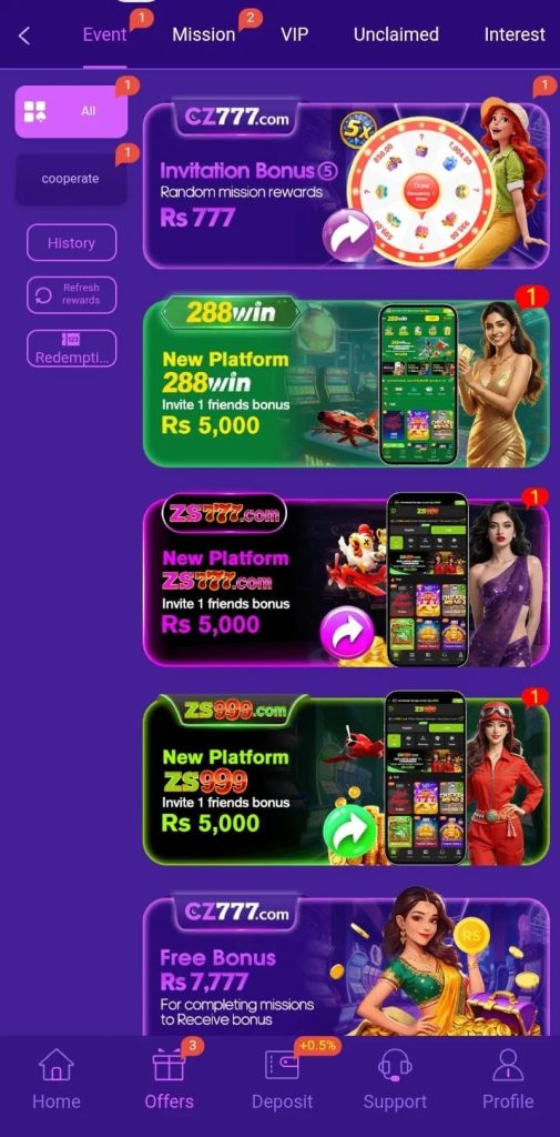 CZ777 Game Daily Rewards and Bonuses