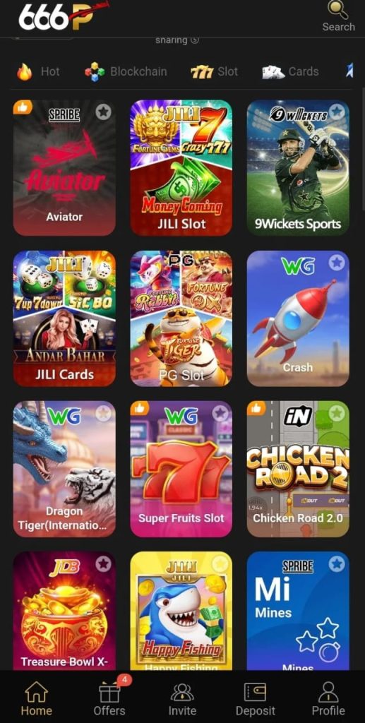 List of mini games available in 666P Game APK 2026