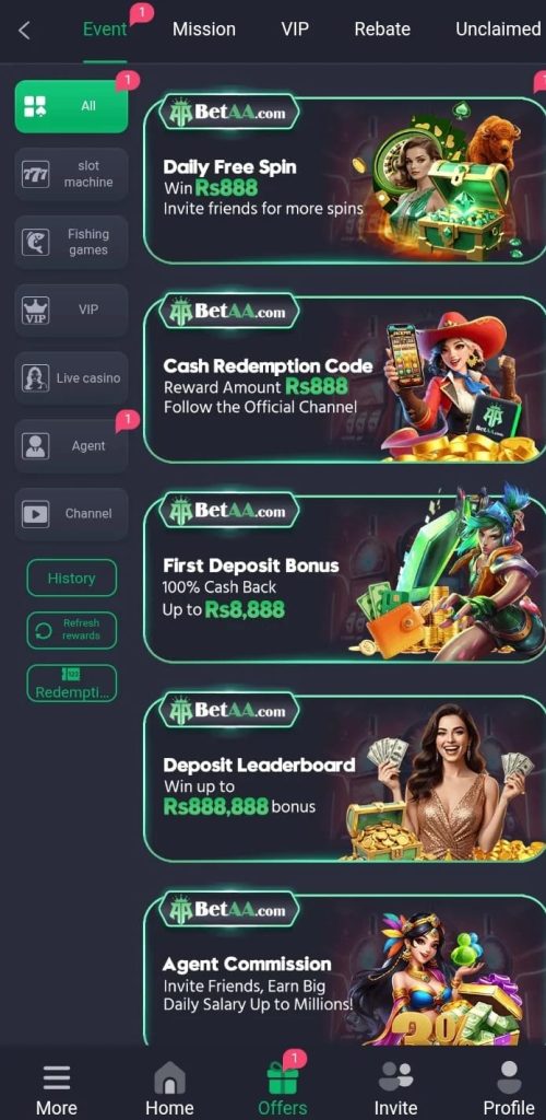 betAA Game APK bonuses and rewards 2026