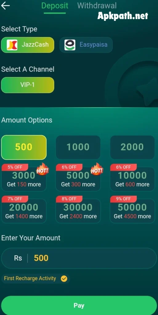 535 Game APK latest version 2026 interface on mobile with simple gaming dashboard and features