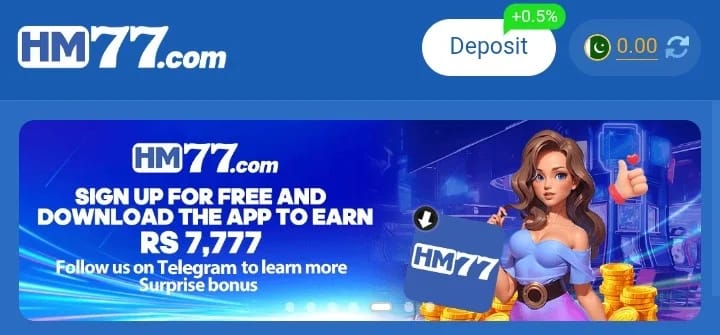 HM77 GAME online earning app with color prediction and lottery gameplay interface